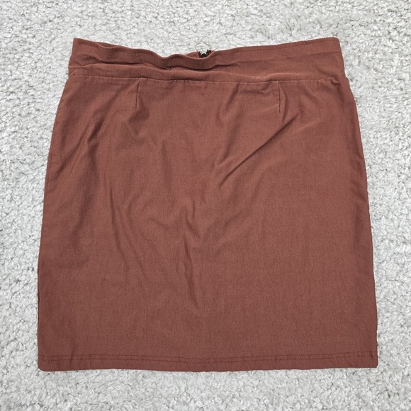 Lily Morgan Skirt Womens Large Brown Front Zip Stretch Pencil Casual Soft Modern - Picture 4 of 11